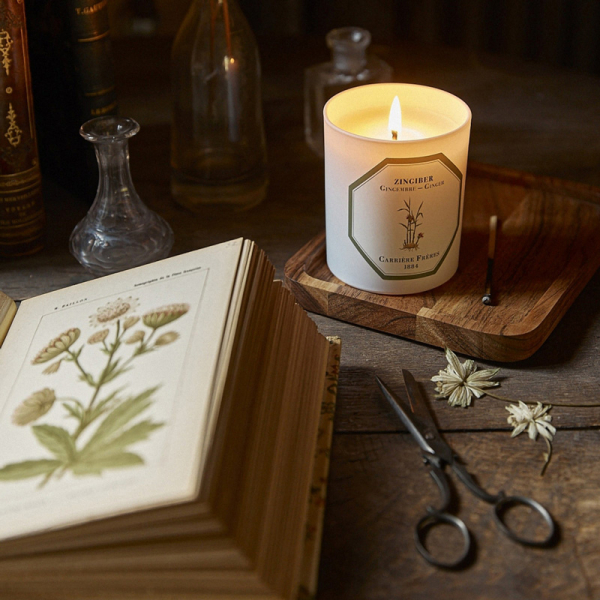 Carrière-Frères, scented candle,  Ginger, in glass, style