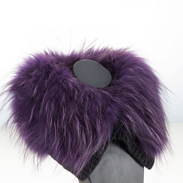 purple fur collar