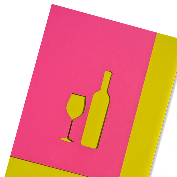 Vino invitation card Lasercut with envelope