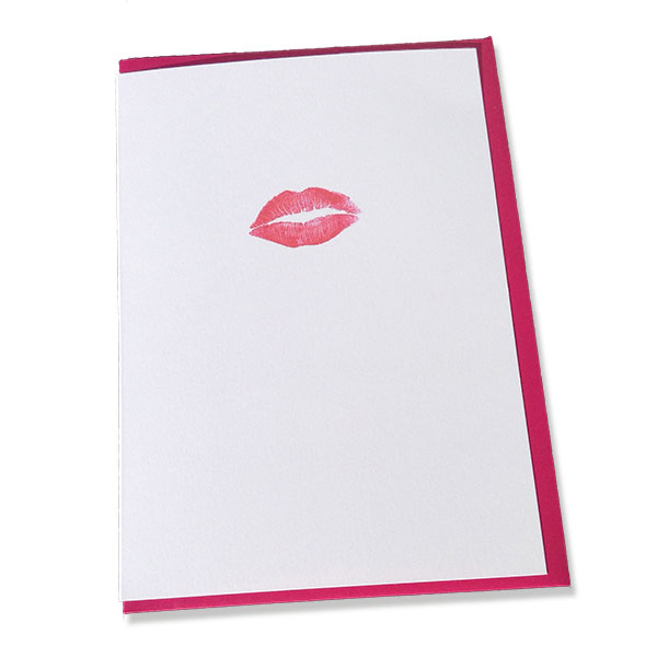 Trixi Gronau lips printed pink Greeting  Card B6