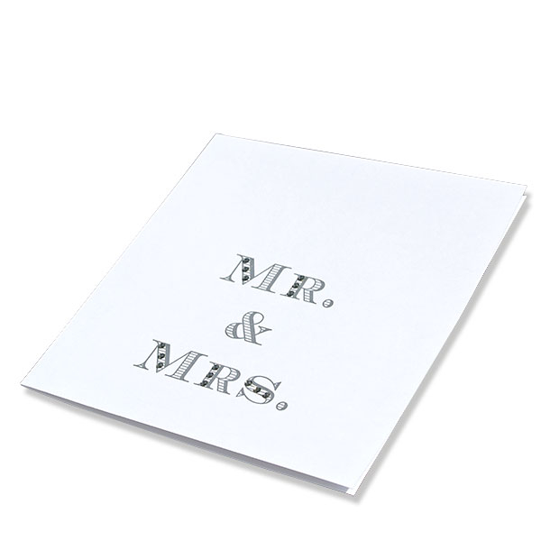 Trixi Gronau • Mr&MRS Hochzeitskarte, Farbe weiss, Druck grau, mit Swarovski Elements