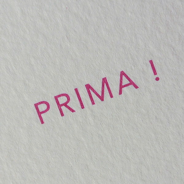 Grusskarte Prima, Druck pink, A6, Detail