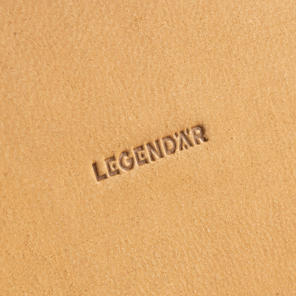 Legendaer Leder Etui Long ETWEE, mocca, Logoprägung