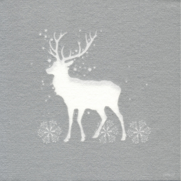 Paviot Servietten grey with white deer, style