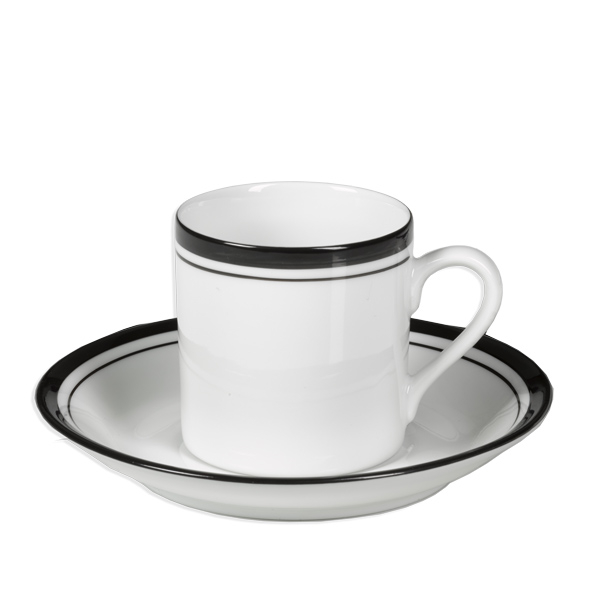 Espresso Cup, Porcelain white and black, Reichenbach