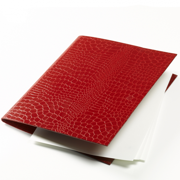 Sami, binder, croco red, with paper