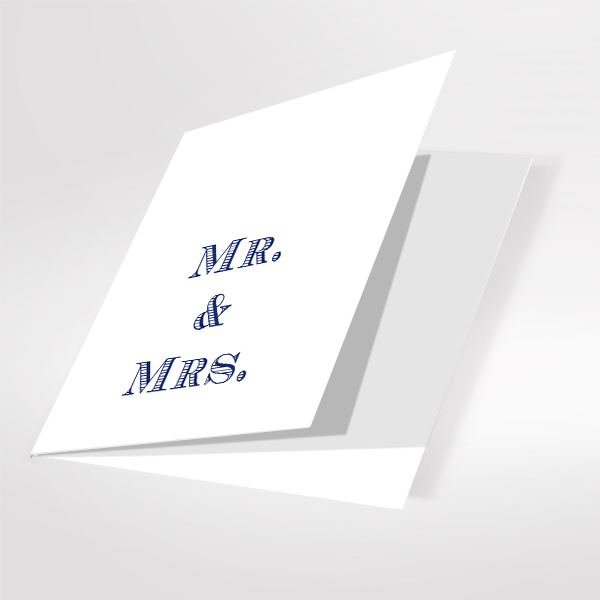 Trixi Gronau • Mr&MRS Hochzeitskarte, Farbe weiss, Druck blau,