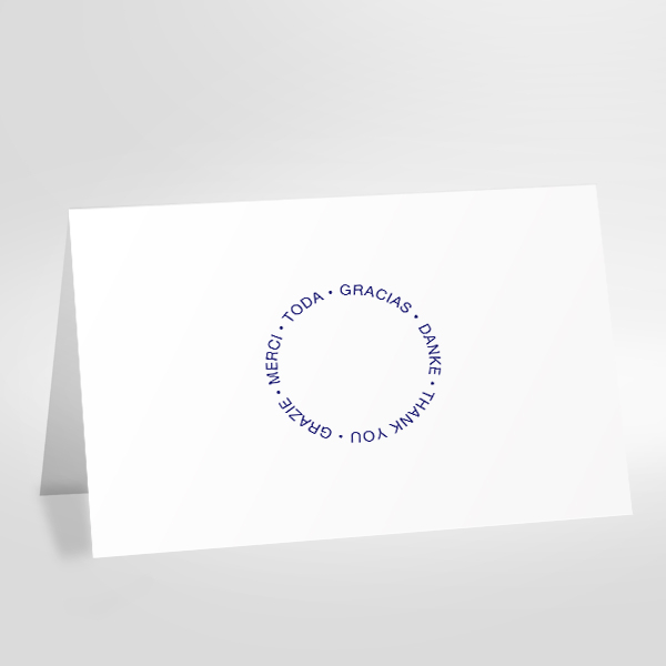 Trixi Gronau THANK YOU ROUND Card B6 multilingual Color Offset Printing blue