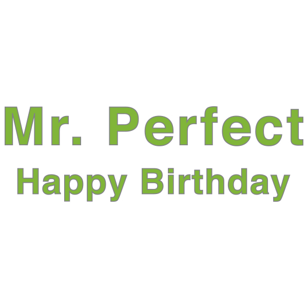 Card Mr. Perfact Happy Birthday green, Detail