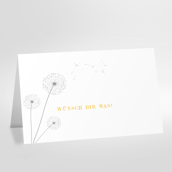 make a wish gift- Greeting Card, Color white Offset printing red and grey,